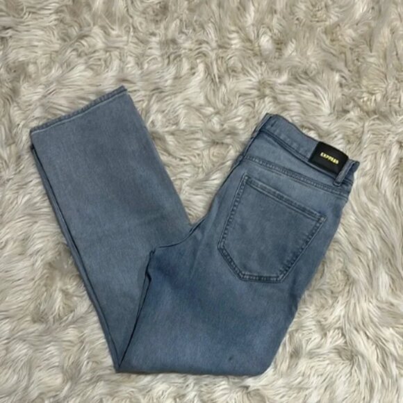 Express Women’s Blue Denim Jeans Straight Ankle High Rise size 4R - Picture 1 of 10